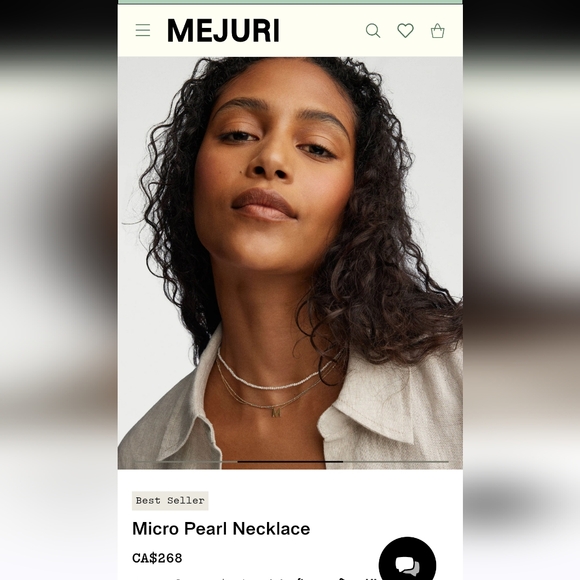 Mejuri Gold Micro Pearl Necklace - Picture 1 of 6